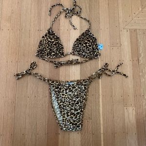 Velvet Cheetah Print Bikini